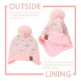 thumbnail image 2 of Baby Knitted Hat Scarf Set Winter Warm Toddler Boys Beanie Fleece Lining Kids Girls Hat with Pompom(Pink Hat+Scarf,S), 2 of 6