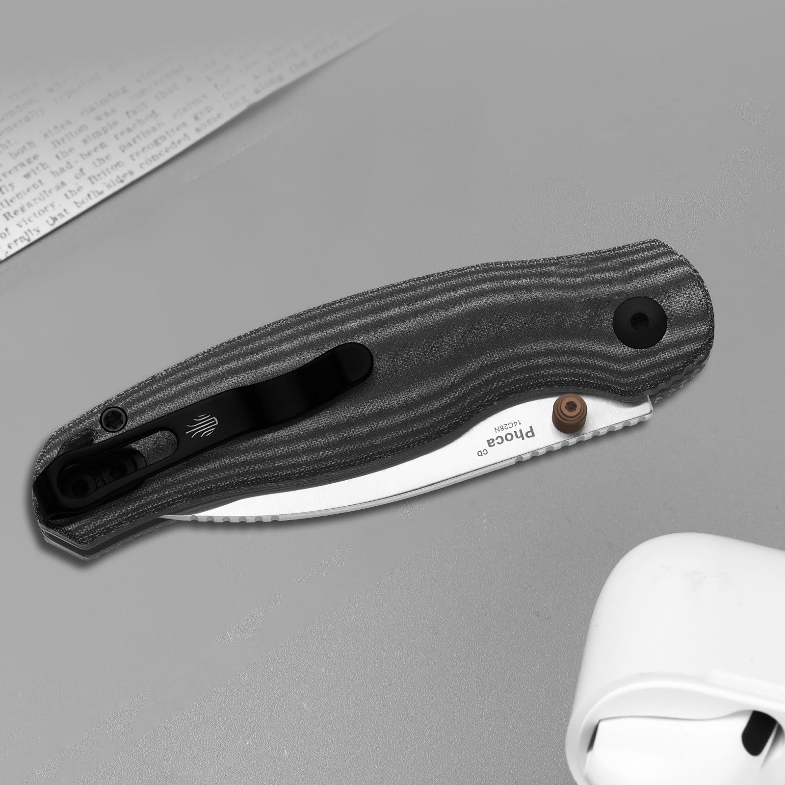 Kizer Phoca CD EDC Folding Pocket Knife 14C28N Blade Micarta Handle V3781CDA1