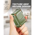 thumbnail image 5 of Fintie Case for Airpods 2 & Airpods 1, Support Wireless Charging & Front LED Visible, Reinforced Corner Bumper Shock Resistant Protective Silicone Cover Skin with Carabiner [Olive], 5 of 7