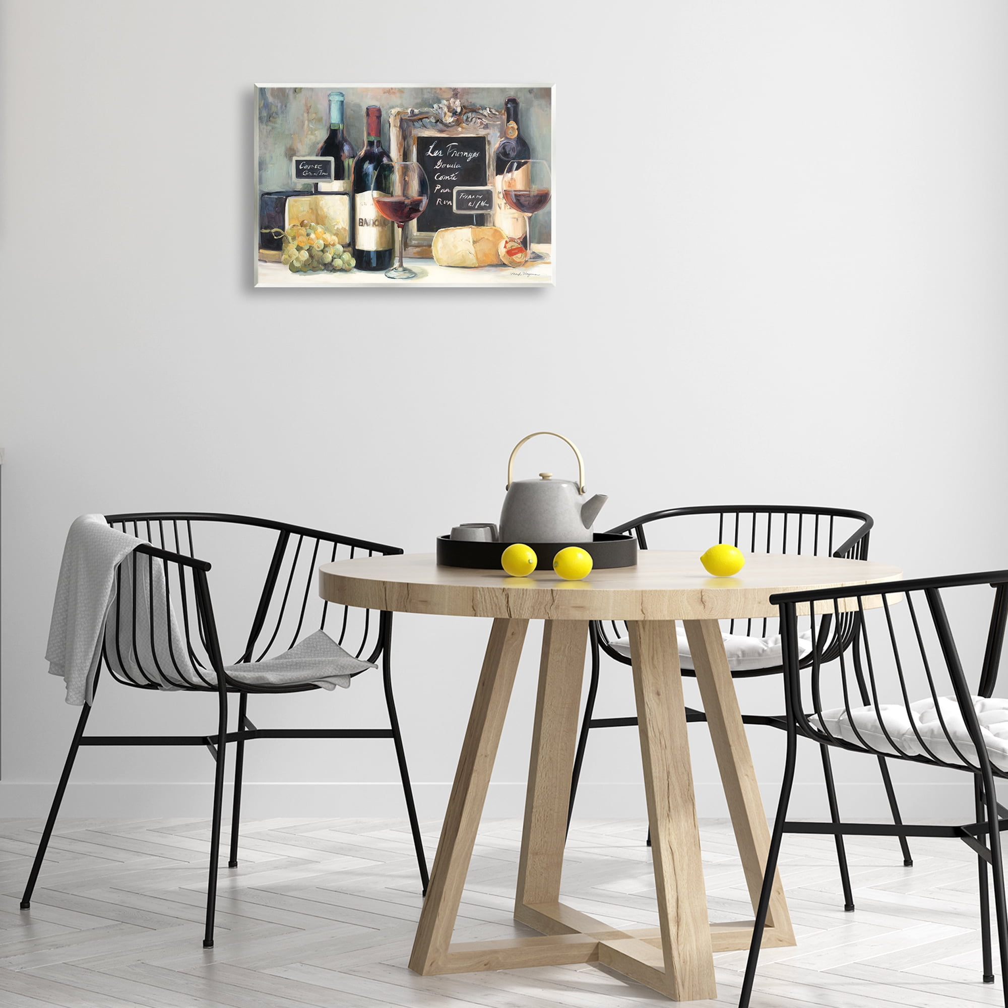 Stupell Industries Parisian Wine & Cheese Food & Beverage Painting Unframed Art Print Wall Art, 19 x 13