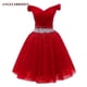 thumbnail image 3 of ANGELSBRIDEP azul real rojo vestidos De fiesta rebordear corto Mini una línea tul graduación vestidos De fiesta De cumpleaños Vestido De fiesta, 3 of 5
