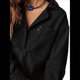 thumbnail image 3 of Chaqueta Vaquera Holgada de Larga con Bolsillo y Botones para Mujer, Estilo Informal, con Cuello en V y Botones. Negro M, 3 of 6