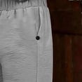 thumbnail image 4 of Womens linen Capri Pants High Waist Casual Cropped Relaxed Fit Straight Leg Pants for Women Light Weight Summer pants with Pockets and Split Hem, 4 of 6