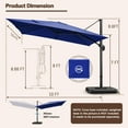 thumbnail image 4 of COBIZI 10x10ft Square Outdoor Patio Umbrella Cantilever Umbrella Large Offset Hanging Umbrella Aluminum Umbrella with 360°Rotation Adjustable Garden Pool Umbrella,Navy blue, 4 of 12