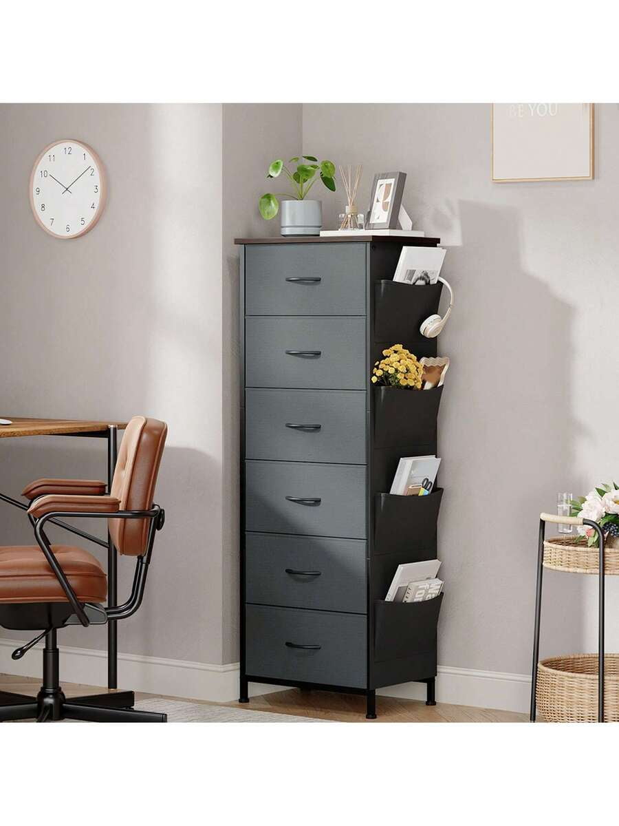 Meuble D Entree Rangement YITAHOME Commode En Tissu Avec 7 Tiroirs, Meuble De Rangement Pratique, Armoire Pour Salon, Chambre D'enfant, Couloir,Rose Commode Chambre