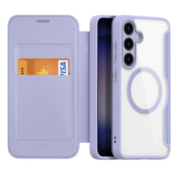 Case For Samsung Galaxy S24/S24 Plus/S24 Ultra, Leather Wireless Charging Compatible Case, Magnetic Shockproof Phone Cover