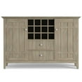 thumbnail image 2 of Simpli Home Bedford 54 inch Wide Solid Wood Transitional Sideboard Buffet and Wine Rack in Distressed Grey, 2 of 13