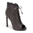 thumbnail image 1 of Lady Couture SHAKIRA-PWT-42 High Heel-Open Toe Lace Up Rhinestone & Glitz Bootie, Pewter - Size 42, 1 of 1