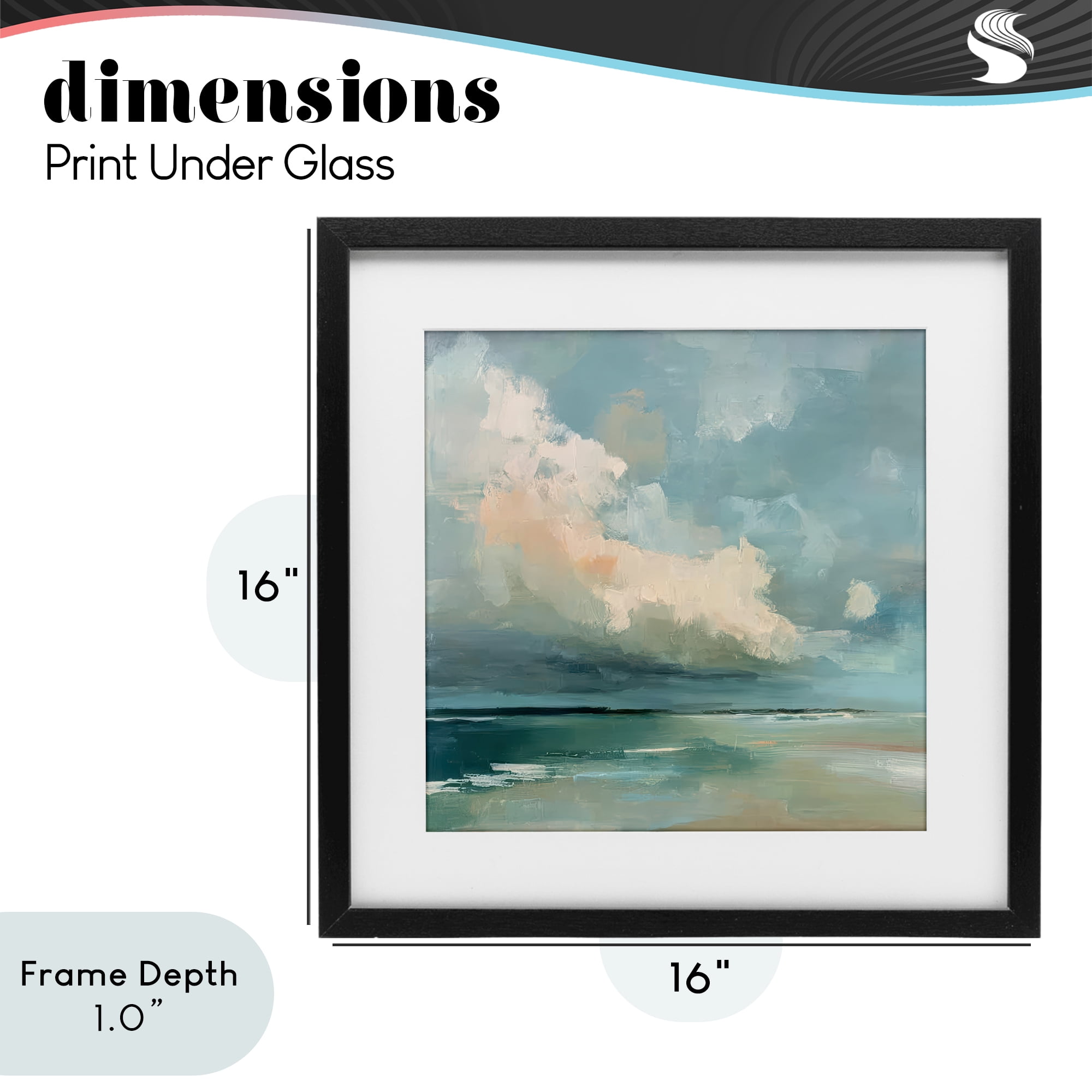 Stupell Industries Stormy Beach with Overhead Clouds Black Framed Print Under Glass, design by Kim Curinga