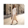 thumbnail image 6 of BLISSFUL STEP Square Toe High Sandal Strappy Heeled Stiletto Heels Sandals for Women White (Size 8), 6 of 7