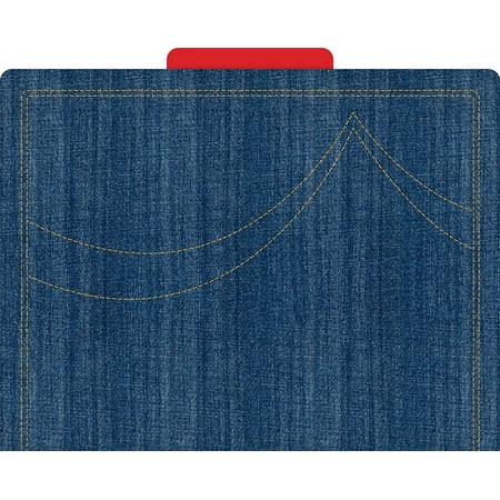 UPC: 0612086013029 | BARKER CREEK Designer File Folders Set of 12  Denim  Iconic Denim Pattern on The Outside  Vibrant Red on The Inside  Letter Size  1/3 Cut Tabs  12-Pack  Home  School  Office Supplies (1302) Assorted