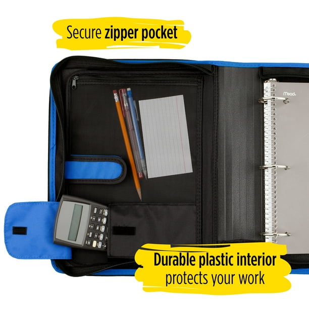 Five Star Black Zipper Binder with Three Ring Closure and