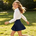 thumbnail image 3 of Fancifize Kids 2 Piece Skirt Set for Girls Long Sleeve Collared Button Down Shirts and Pleated Skirts Sets, 3 of 6