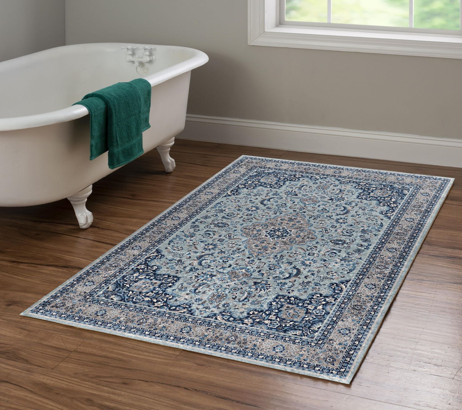 Tapis Emerald Aerin noir & ivoire de 5 pi x 7 pi