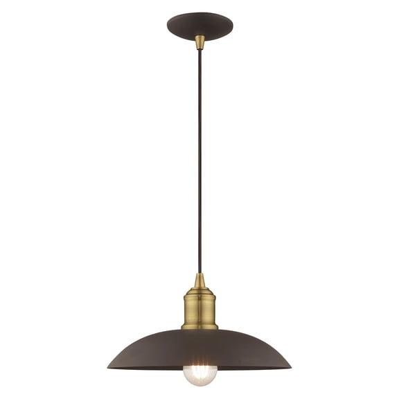 Livex Lighting - Metal Shade - 1 Light Mini Pendant in Coastal Style - 12.5