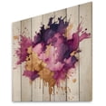 thumbnail image 2 of Designart "Strokes in Purple and Pink VI" Fractals Print on Natural Pine Wood, 2 of 5