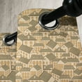 thumbnail image 4 of Ambesonne Retro Grommet Curtain, Village Town Houses Roofs, 50" x 54", Reseda Green Sand Brown, 4 of 6