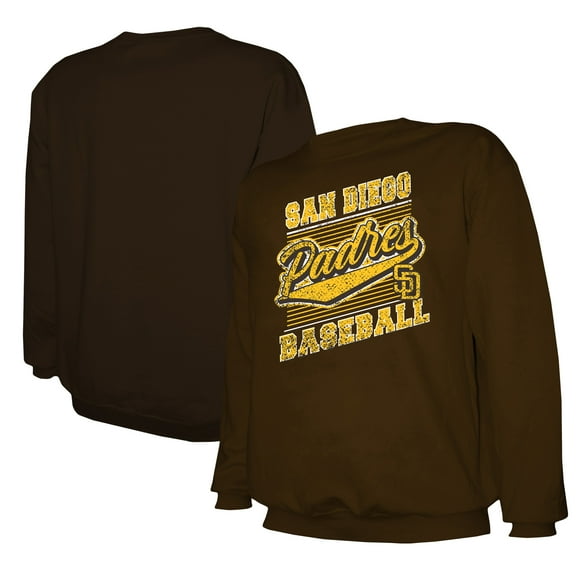Men's Stitches Brown San Diego Padres Lightweight Crew Sweatshirt