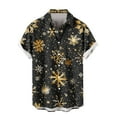 thumbnail image 3 of Mens Christmas Hawaiian Shirts Party Short Sleeve Button Down Shirt Turndown Collar Blouse, 3 of 5