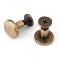 thumbnail image 2 of Garosa 20pcs Flat Head Copper Brass Screws Nuts Nails Rivets Leather Cap Accessory, Brass Rivets, Copper Rivets, 2 of 5