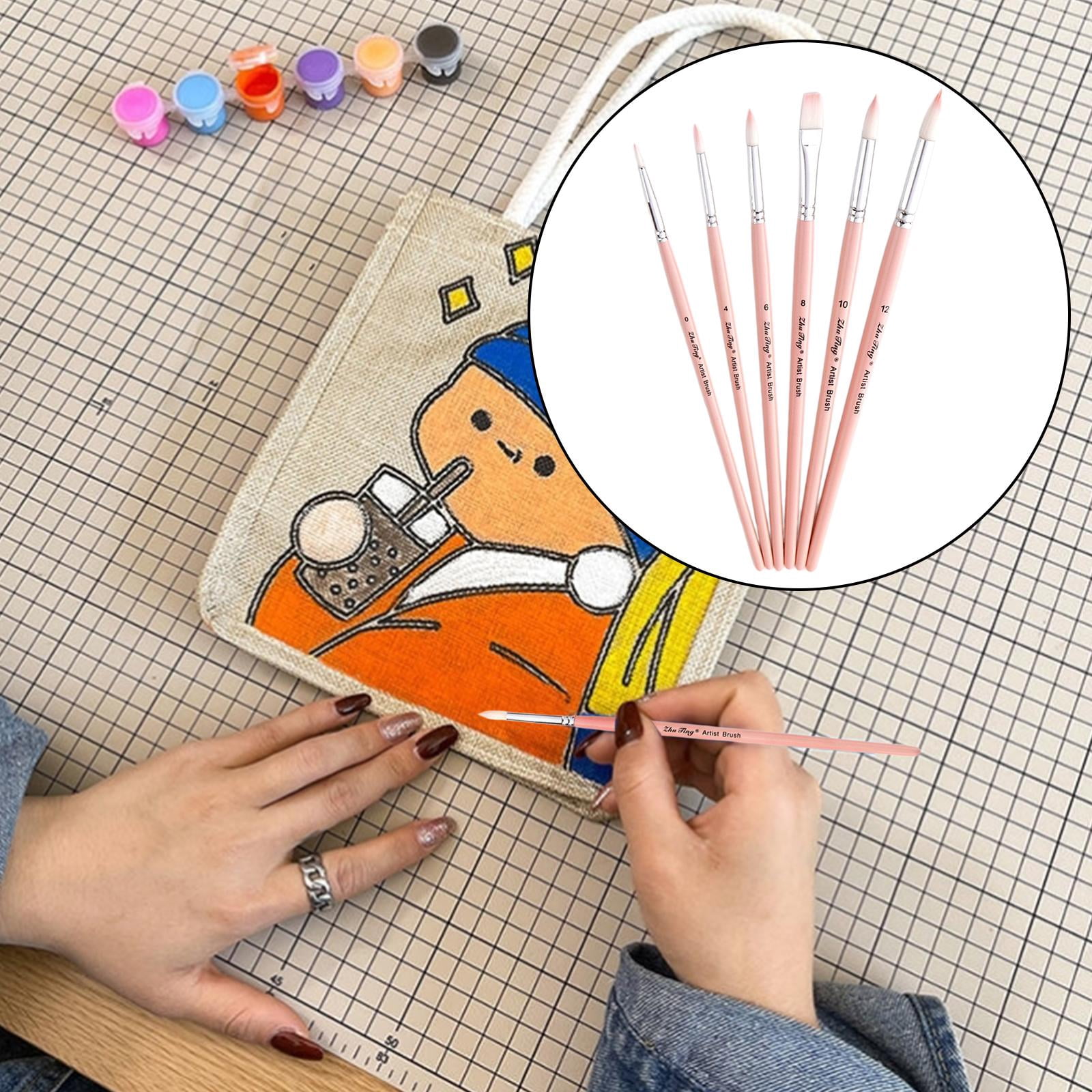 Lot De 6 Pinceaux D'artiste Pour Peinture Acrylique à L'huile