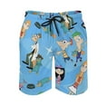 thumbnail image 2 of Phineas And Ferb Mens Board Shorts Quick Dry Swim Trunk Lightweight Soft Swimsuit Youth Bathing Suit for Boys L, 2 of 8