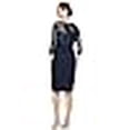 thumbnail image 2 of Alex Evenings Women's Cocktail Dress with Tie Waist, Navy Embroidery, 10, 2 of 4