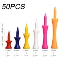 thumbnail image 2 of 50 Pcs Tee de Golf en Plastique Coloré Gradué Château Tee Contrôle de Hauteur Porte-Balles Accessoires de Golf 59mm Couleurs Roses, 2 of 6