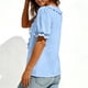 thumbnail image 5 of Camisas de Manga Corta para las Mujeres Blusa de Suéter de Cuello en V Casual para las Mujeres, Top de Estiramiento Suave para Uso Diario Y de Fiesta, 5 of 7