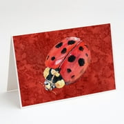 Caroline's Treasures Lady Bug Greeting Cards with Envelopes, 5" x 7" (8 Count)