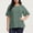 Tee-Mint Green, variant on Gamivast Plus Size Tunic Tops for Women Short Ruffle Sleeve Round Neck Dressy Shirts Casual Loose Drop Shoulder Blouse Work Office Outfits