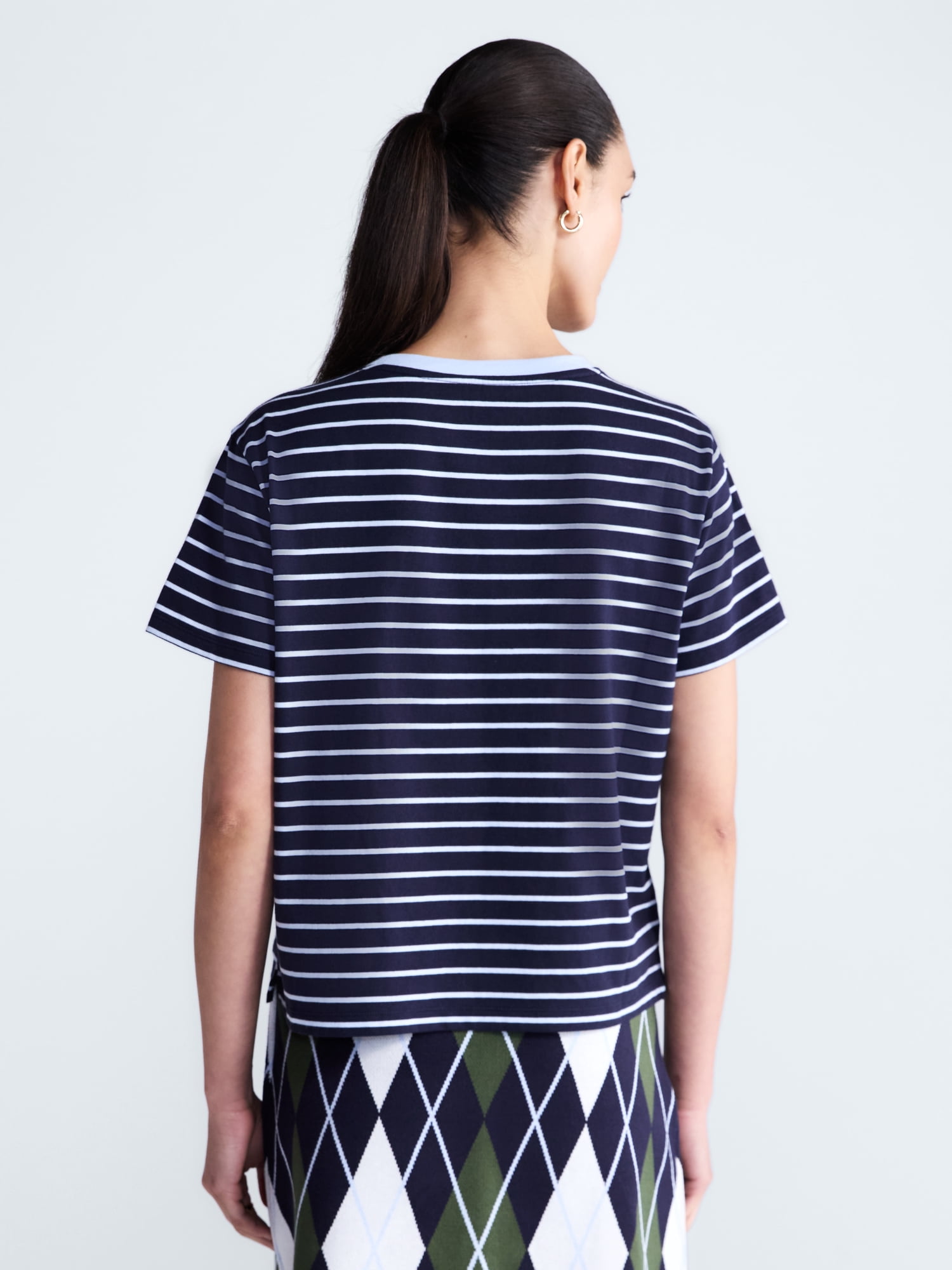 Free Assembly Women's and Women's Plus Cotton Cropped Boxy Tee with Short Sleeves, Sizes XS-4X