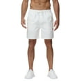 thumbnail image 4 of Mens Casual Shorts Cotton Drawstring Summer Beach Stretch Twill Chino Golf Shorts Whit Zipper Pockets White 36, 4 of 6
