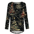 thumbnail image 4 of AGWOLF Womens Christmas Tunics to Wear with Leggings Bling Xmas Tree Print Crewneck Ugly Shirts Loose Long Sleeve Xmas Tops Holiday Party Sweatshirts, 4 of 5