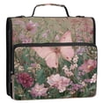 thumbnail image 2 of Water-Resistant 3-Ring Binder Organizer with Multiple Pockets Zipper Binder Bag for Office Delicate Butterfly, 2 of 8