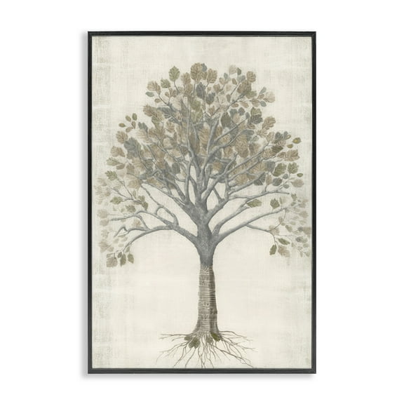 Stupell Industries Wise Tree Impression Botanical & Floral Drawing Black Framed Art Print Wall Art, 12 x 18