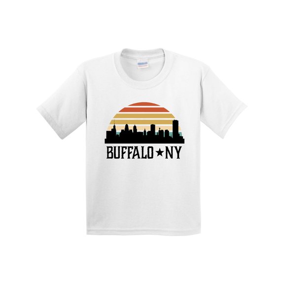 Inktastic Buffalo New York Skyline Retro Youth T-Shirt
