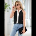 thumbnail image 4 of Camisa de con Cuello en V y Sin Mangas para Mujer, para Oficina y Trabajo. Negro M, 4 of 9