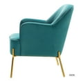 thumbnail image 4 of 14 Karat Home Modern Velvet Accent Chair Set of 2 Gold Metal Legs Tufted Back Adult Living Room BLUE, 4 of 10