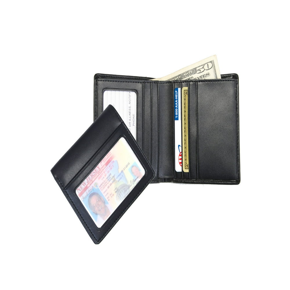 Royce Leather Mens Double ID BiFold Wallet Black
