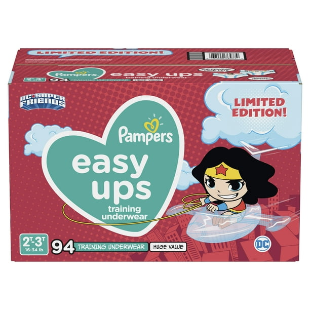Pampers Easy Ups Training Underwear Girls, Size 2T3T, 94 Ct