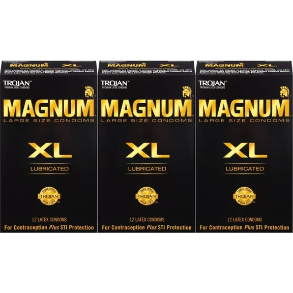 Magnum XL Extra Large Lubricated Latex Condoms  36 Condoms (Retail Boxes)