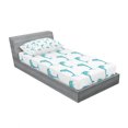 thumbnail image 2 of Sea Animals Fitted Sheet & Pillow Sham Set, Aqua Watercolor Artwork Dolphin Ocean Playful Marine Underwater Theme, Decorative Printed 2 Piece Bedding Decor Set, Twin, Aqua White, by Ambesonne, 2 of 2