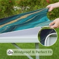 thumbnail image 6 of Teal Gold Wave Marble Pattern Square Fitted Tablecloth with Elastic Edge,Square Table Cover,Washable Elastic Table Cover for Home Kitchen Party Decor 34"x34", 6 of 6
