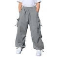 thumbnail image 4 of LYHaoo Kids Cargo Pants With Multiple Pockets For Boys And Girls Outdoor Casual Play Everyday Comfortable Boys Cargo Pants(Gray), 4 of 7