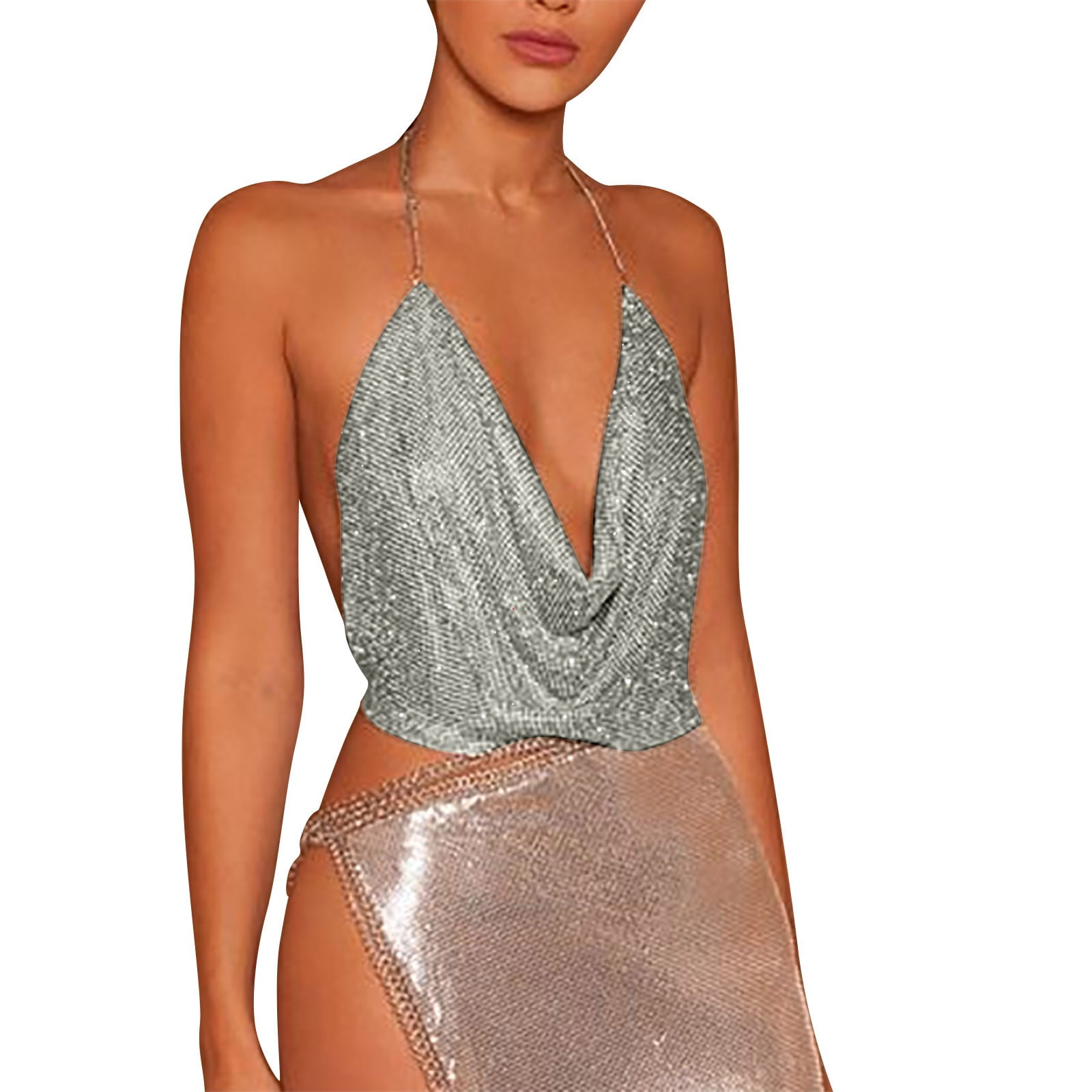 ○様　DIANTE Rhinestone halter neck tops DIANTE Rhinestone halter neck tops - メルカリ