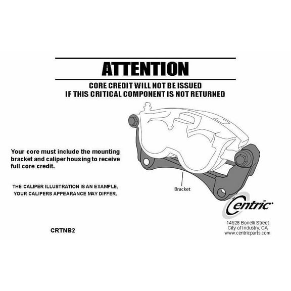 Centric Parts Disc Brake Caliper P/N:141.46049 Fits select: 1994-1999 MITSUBISHI ECLIPSE, 1995-1998 EAGLE TALON TSI
