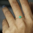 thumbnail image 4 of Triangle Shape Emerald & Cubic Zirconia Ring, 925 Sterling Silver Trillian Cut Emerald Cluster Ring Engagement Ring,, 4 of 5