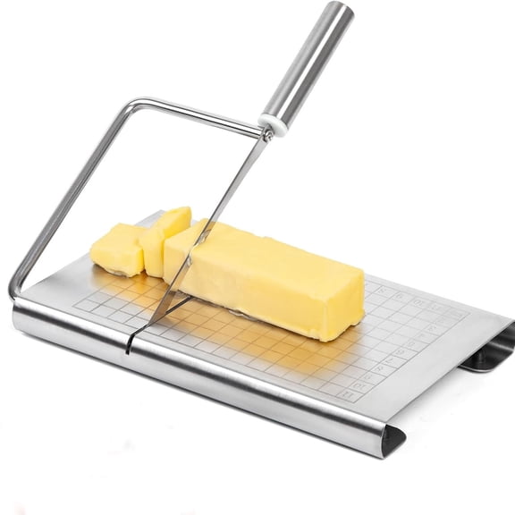 iHobby RC Butter Cheese Slicer, butter slicer dispenser, Stainless Steel cheese cutting board with Measurement Grid