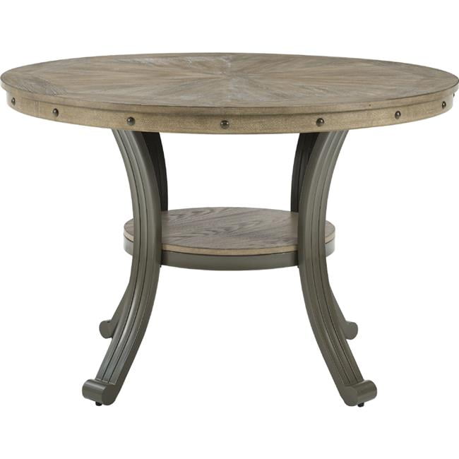 Powell D1283b20dt 45 In Pewter Franklin Round Dining Table Com Pewter Franklin Round Dining Table, Round Wood Dining Table Base Only